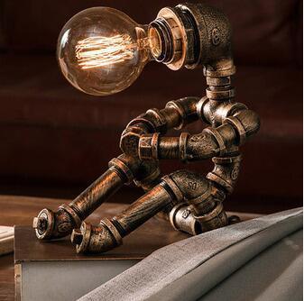 Robot water pipe bedroom bedside desk lamp