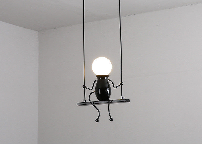 Nordic Modern Minimalist Wrought iron Chandelier Creative Personality Corridor Study Restaurant Lamp Villain Children's Lamp