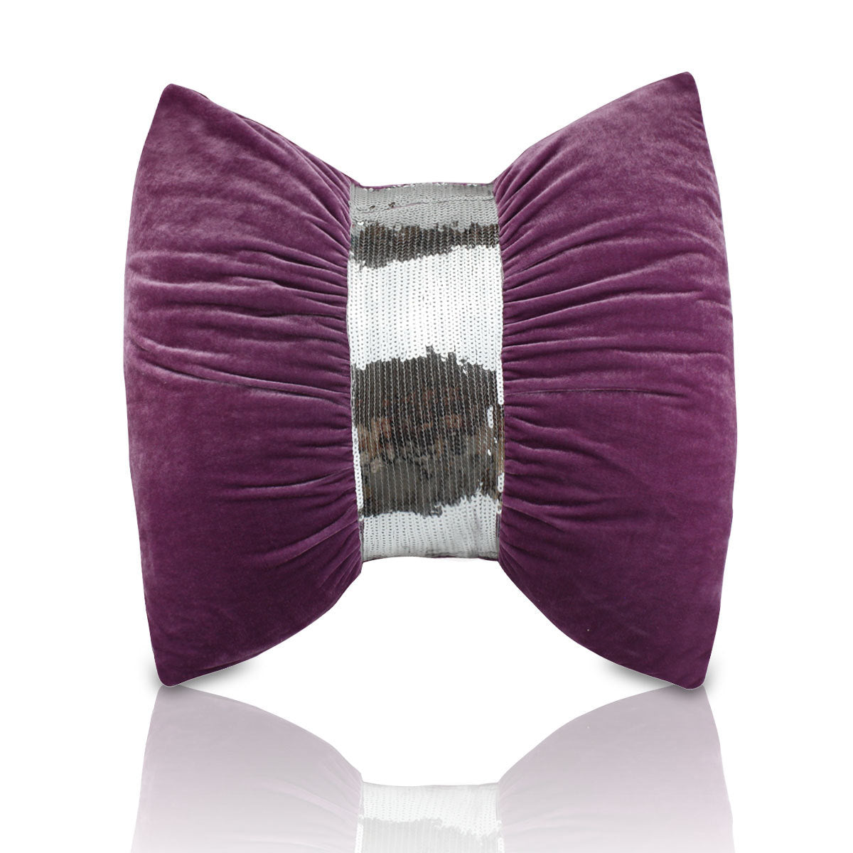 Velvet Bow Sequin Sofa Cushion