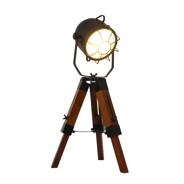 Household Fashion Vintage Tripod Wooden Table Lamp