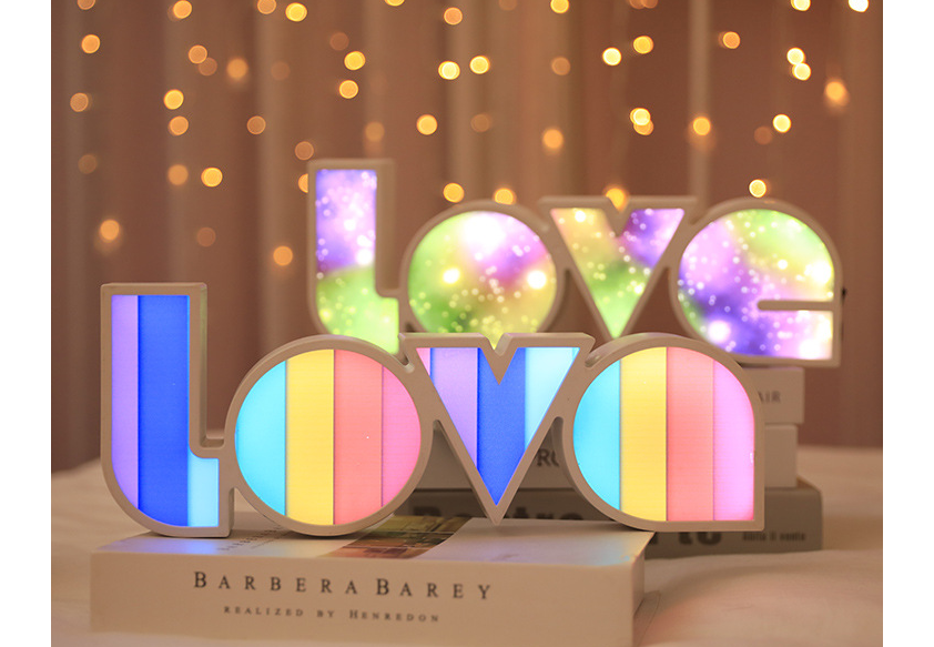 Valentines Day Decor LED LOVE Light Valentines Day Gift For Girlfriend Bithday Wedding Party Decoration Romantic Wedding Decor