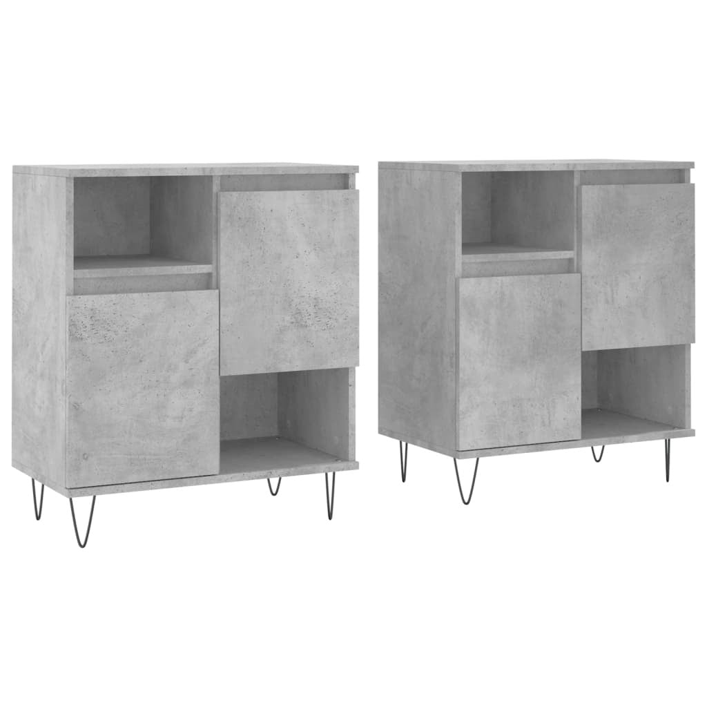 vidaXL Sideboards 2 pcs Concrete Grey Engineered Wood