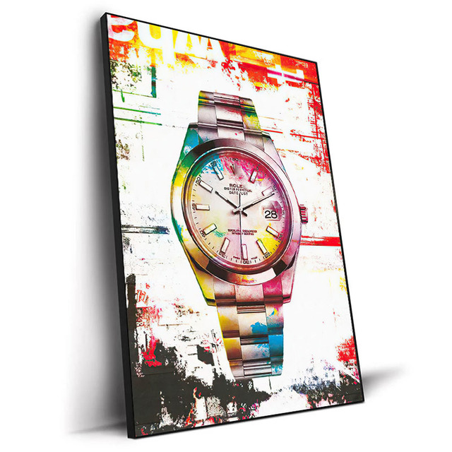 Luxury Wall Art Pictures World Famous Watch Graffiti Art Canvas Painting