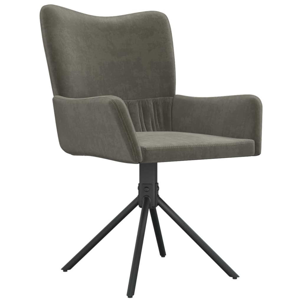 vidaXL Swivel Dining Chairs 2 pcs Dark Grey Velvet