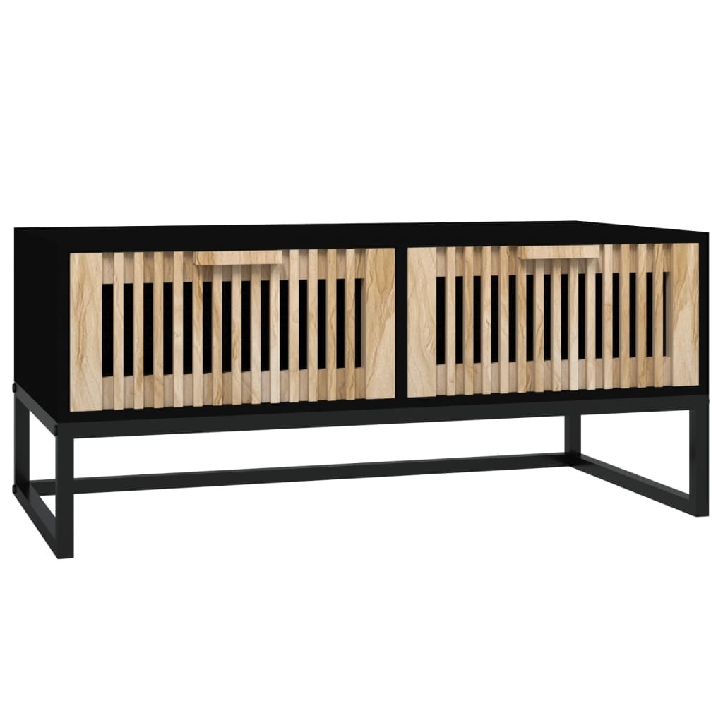 vidaXL Coffee Table Black 80x40x35 cm Engineered Wood and Iron