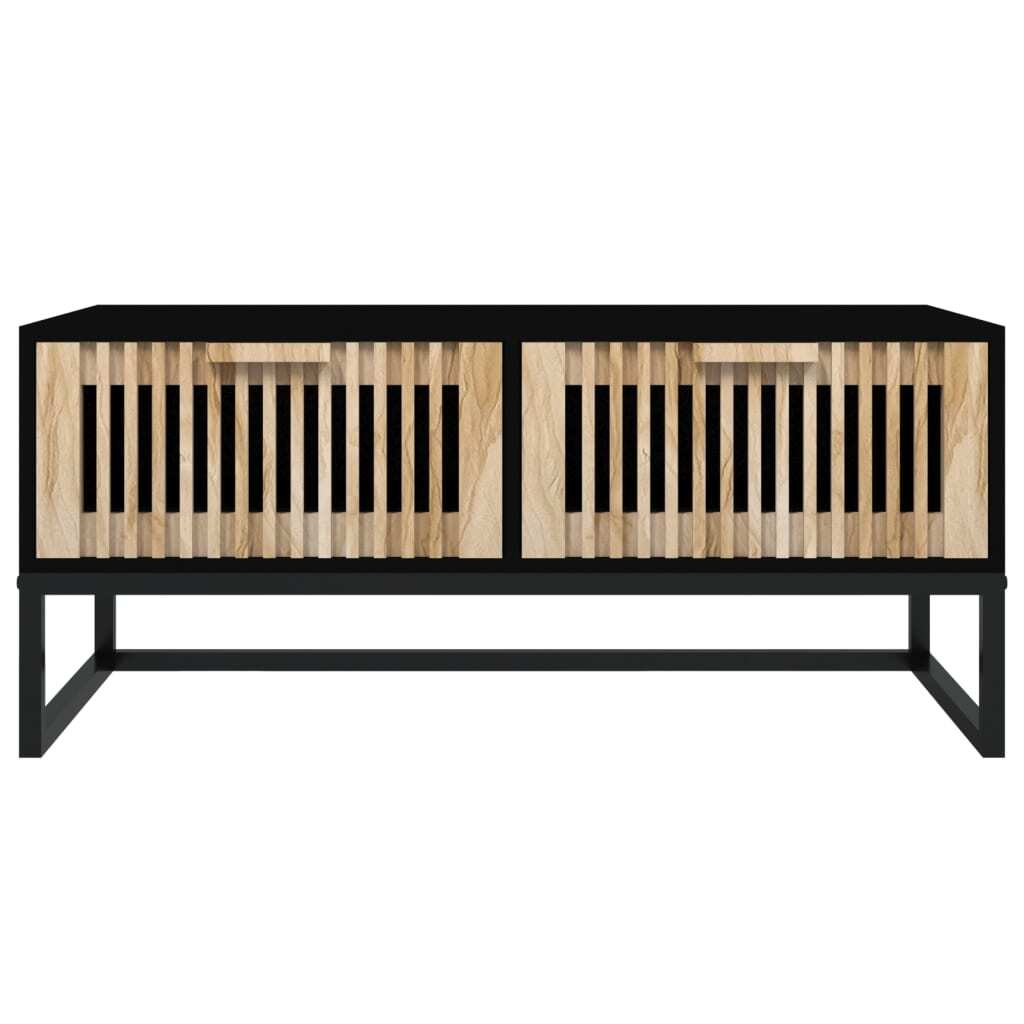 vidaXL Coffee Table Black 80x40x35 cm Engineered Wood and Iron