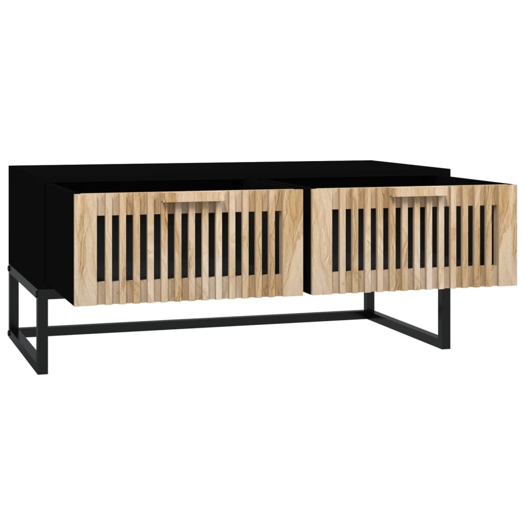 vidaXL Coffee Table Black 80x40x35 cm Engineered Wood and Iron