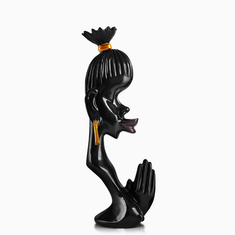 Black Couple Ornament Decoration Abstract Art Sculpture