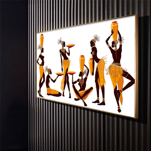 Abstract African Woman Canvas Painting On Wall Poster