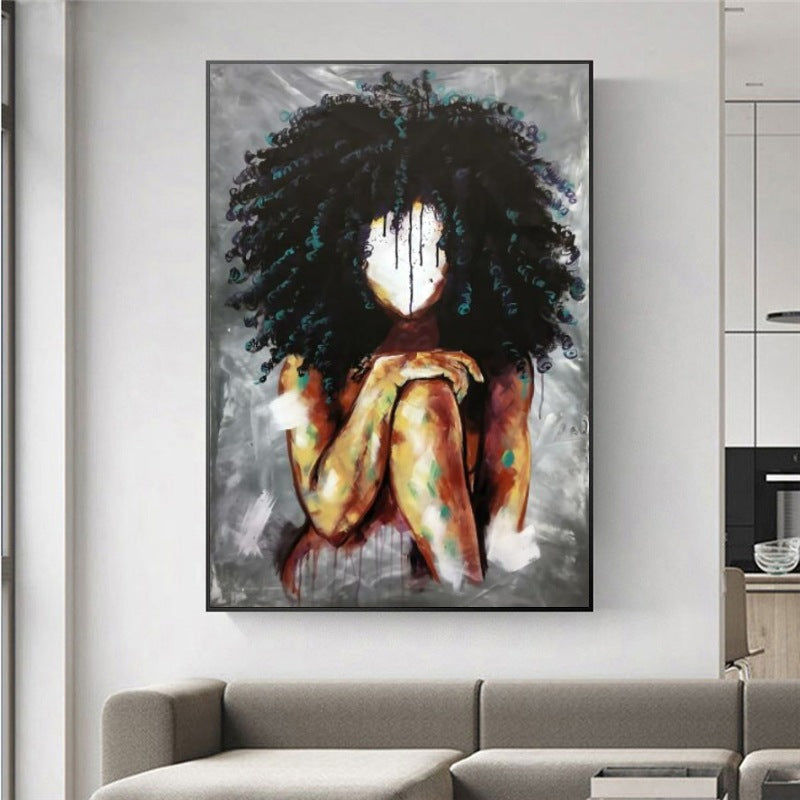 Abstract woman portrait art oil painting