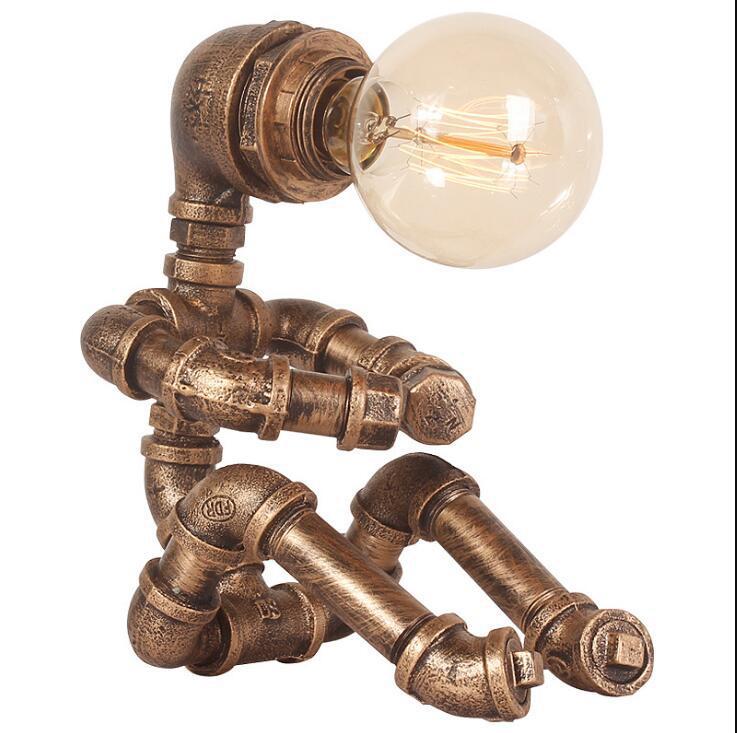 Robot water pipe bedroom bedside desk lamp