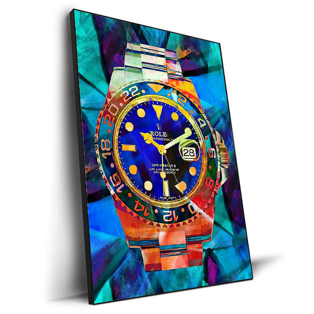 Luxury Wall Art Pictures World Famous Watch Graffiti Art Canvas Painting