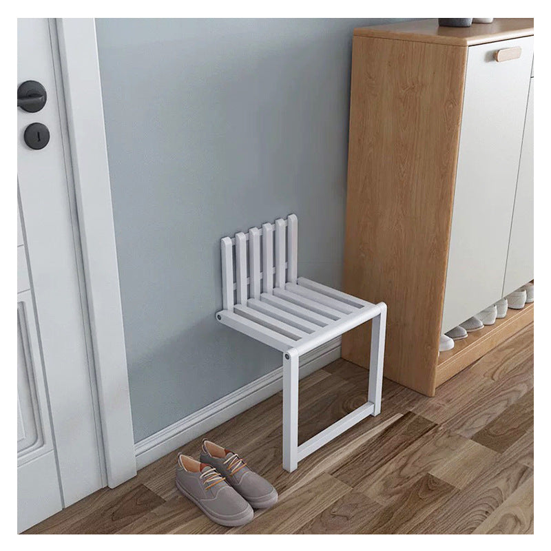 Wall-mounted Invisible Folding Chair Changing Shoe Stool Solid Wood