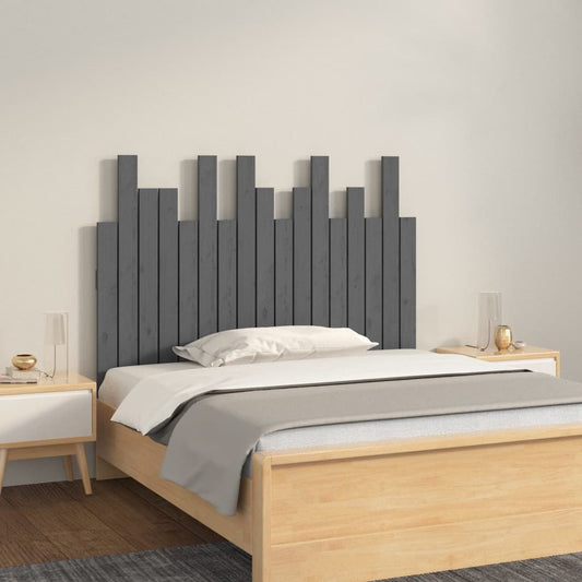 vidaXL Wall Headboard Grey 108x3x80 cm Solid Wood Pine