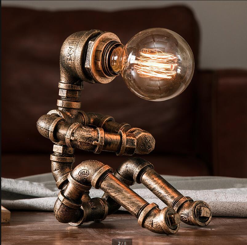 Robot water pipe bedroom bedside desk lamp