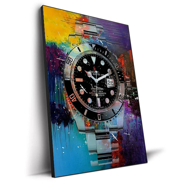 Luxury Wall Art Pictures World Famous Watch Graffiti Art Canvas Painting