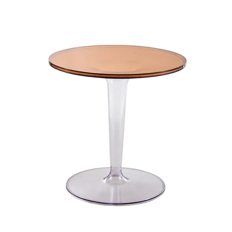 JOYLIVE Round Coffee Tables Transparent Brown Acrylic Home Furniture Bedside Table For Living Room Kitchen Coffee Bar Decor