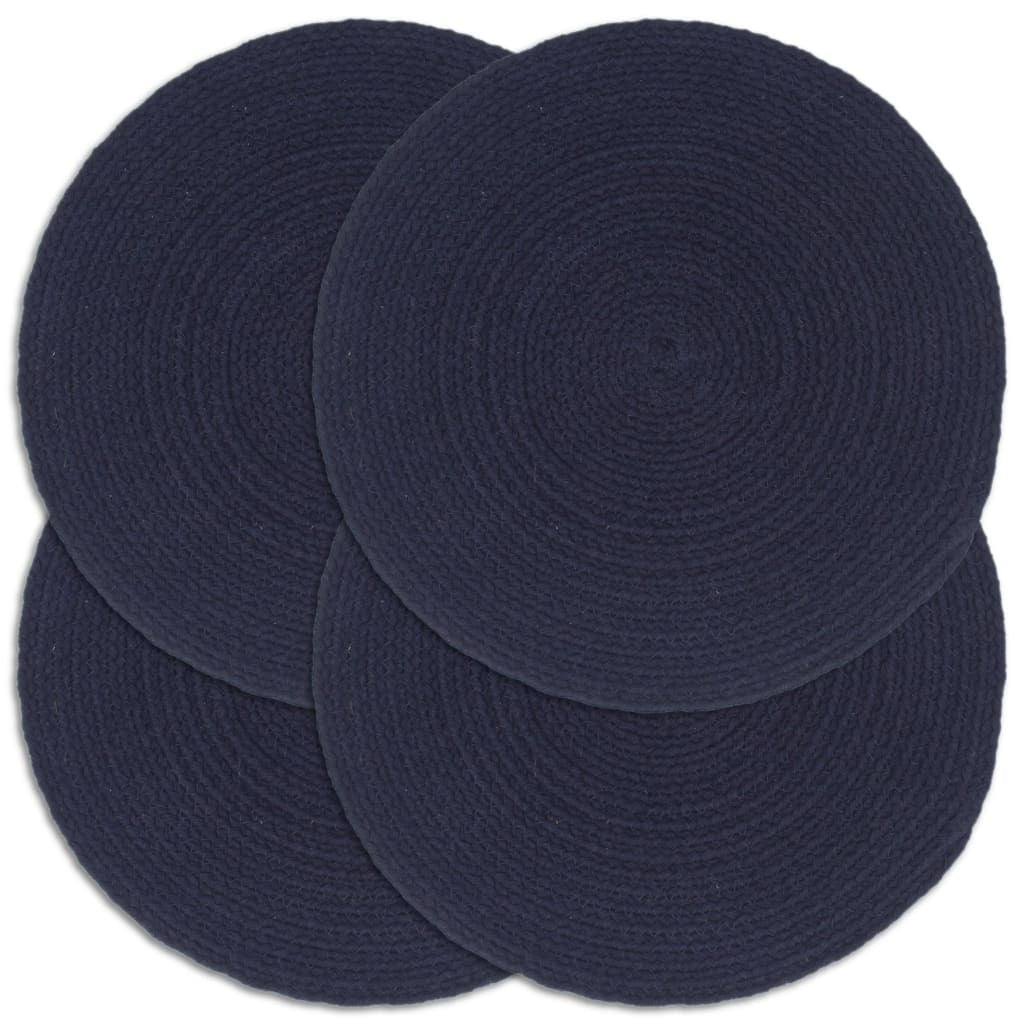 Placemats 4 pcs  Natural 38 cm Round Jute & Cotton