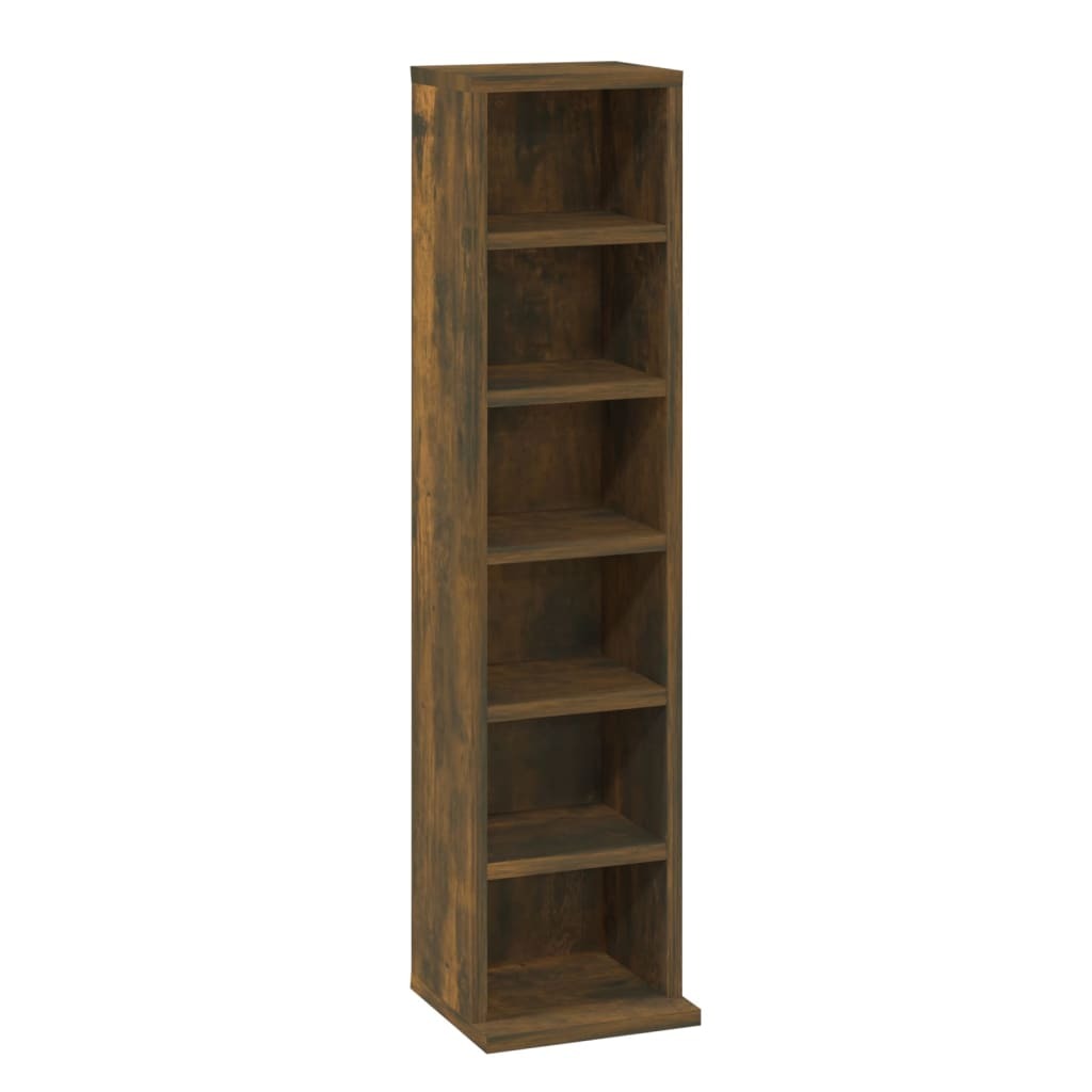 CD Cabinet Smoked Oak 21x20x88 cm Engineered Wood