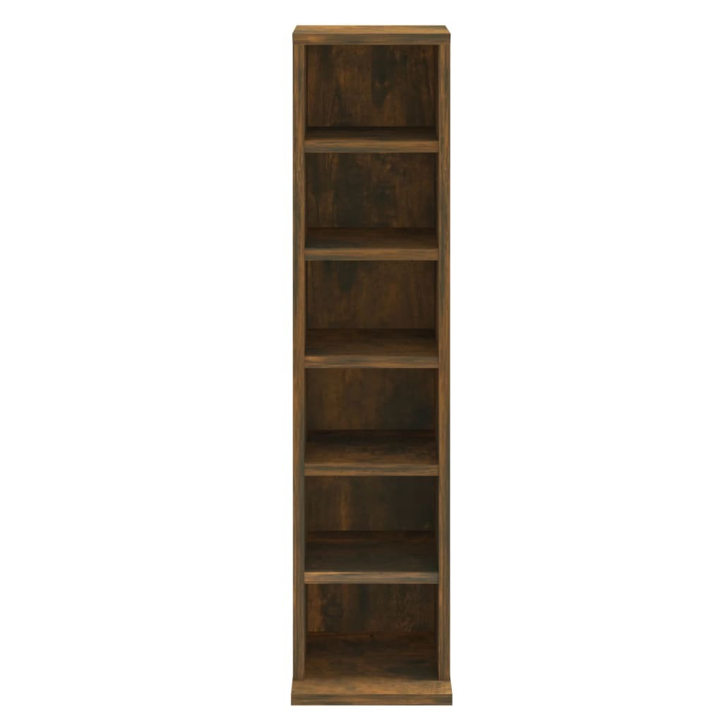 CD Cabinet Smoked Oak 21x20x88 cm Engineered Wood