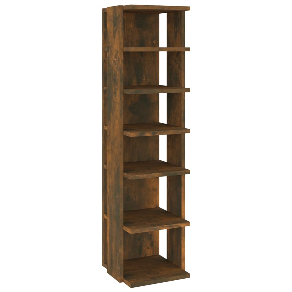 Shoe Rack Smoked Oak 25x27x102 cm Engineered Wood