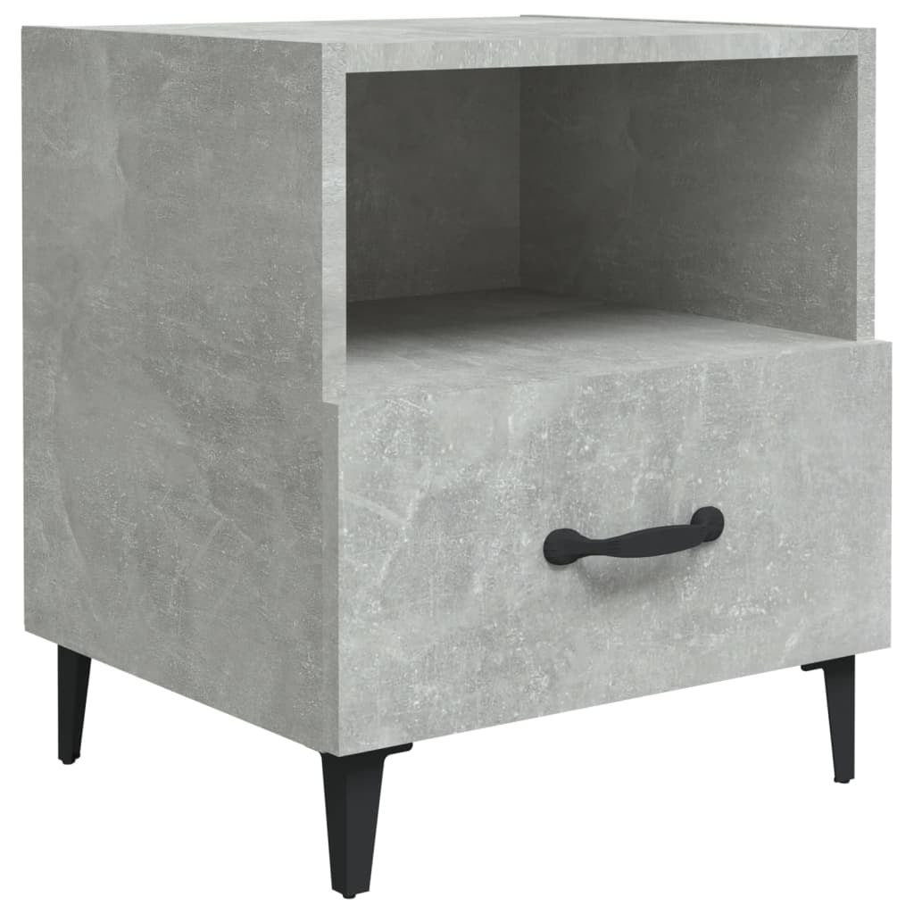 Bedside Cabinet Concrete Grey Engineered Wood