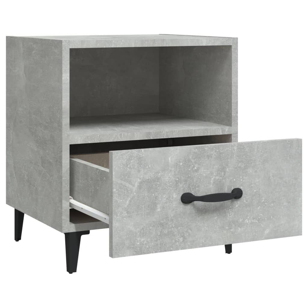 Bedside Cabinet Concrete Grey Engineered Wood