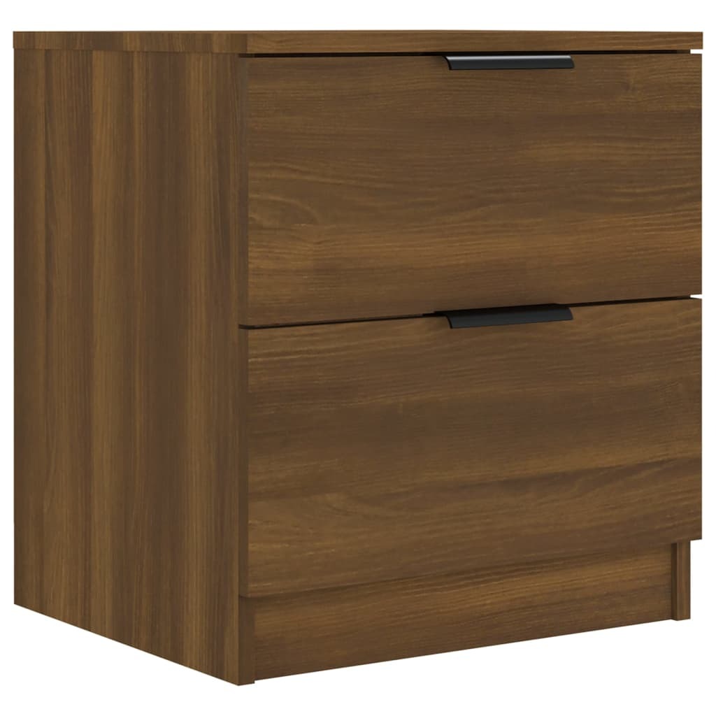 Bedside Cabinet Brown Oak Engineered Wood