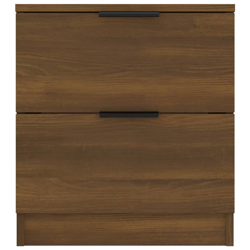 Bedside Cabinet Brown Oak Engineered Wood