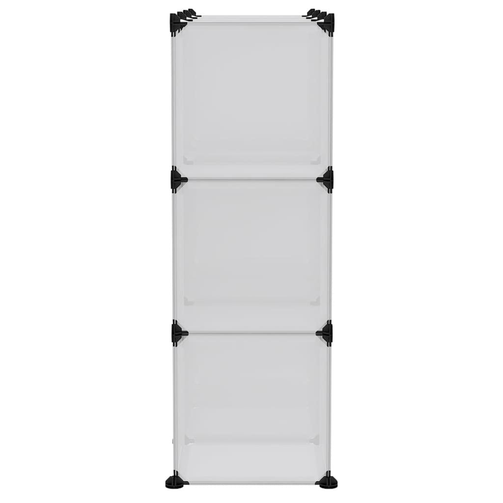 Storage Cube Organiser with 9 Cubes and Doors Transparent PP