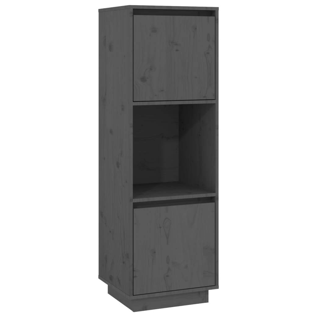 Highboard Grey 38x35x117 cm Solid Wood Pine