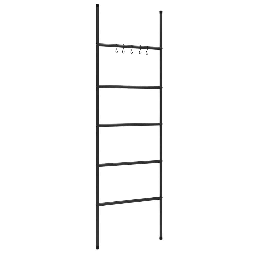 Towel Rack Ladder with 5 Tiers Black 58x175 cm Iron