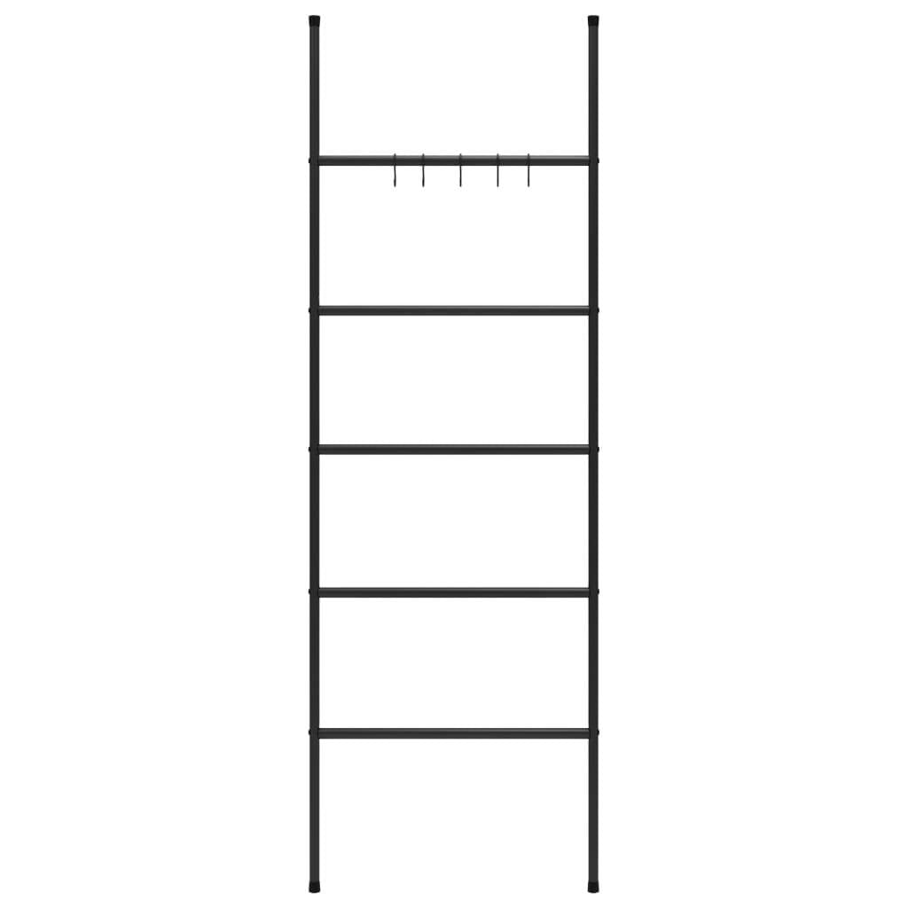 Towel Rack Ladder with 5 Tiers Black 58x175 cm Iron