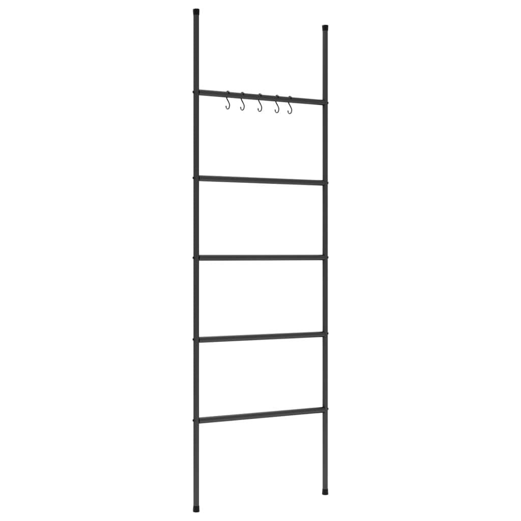 Towel Rack Ladder with 5 Tiers Black 58x175 cm Iron