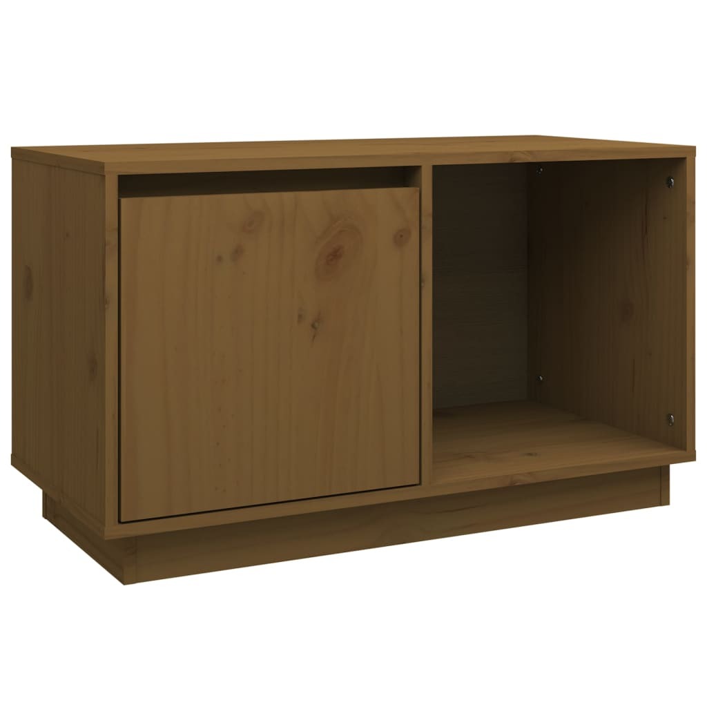 TV Cabinet Honey Brown 74x35x44 cm Solid Wood Pine