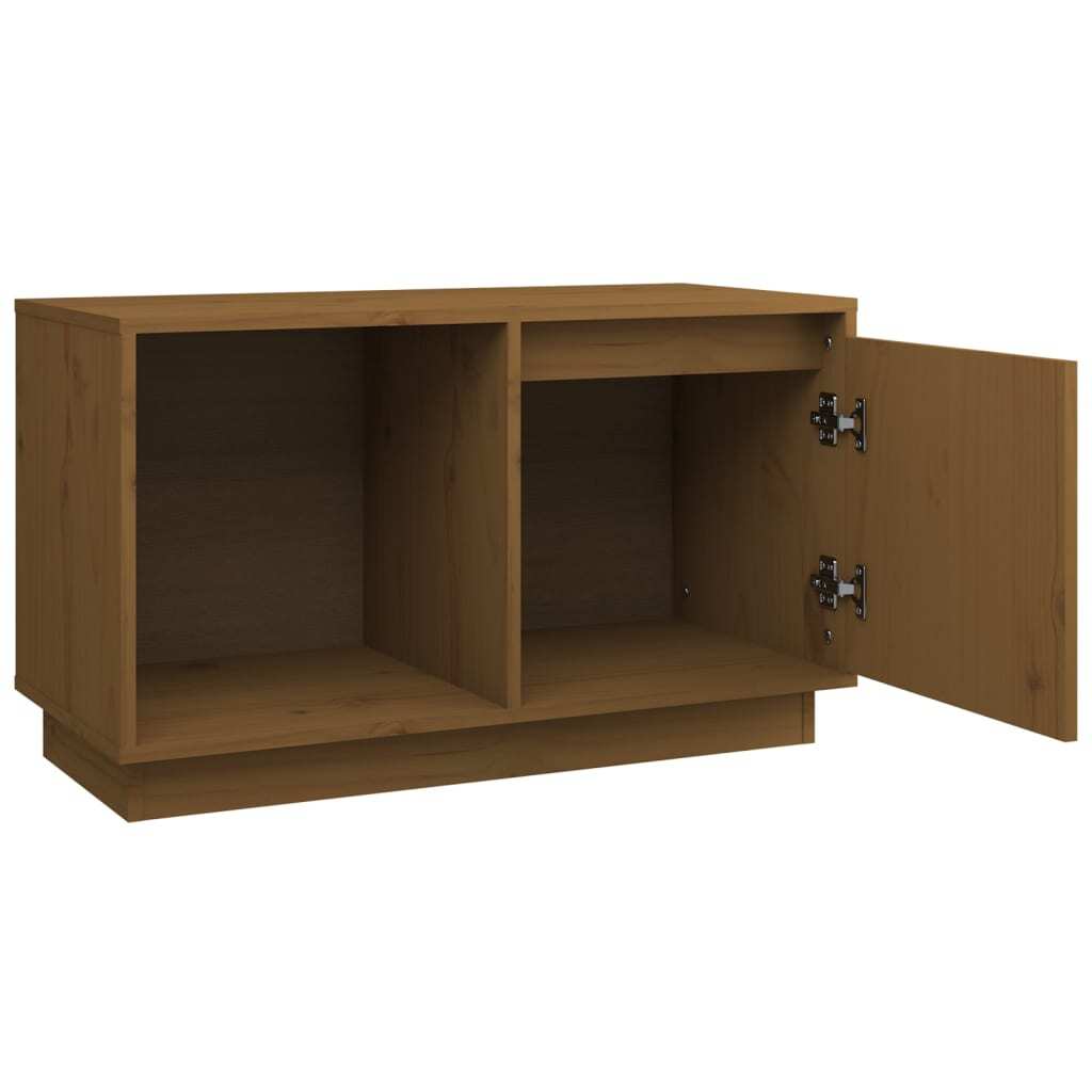 TV Cabinet Honey Brown 74x35x44 cm Solid Wood Pine