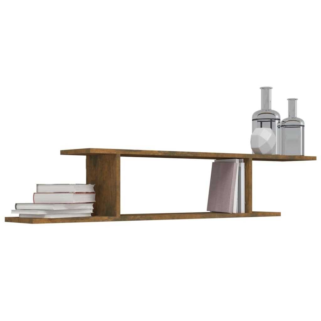 Wall-Mounted TV Shelf Smoked Oak 125x18x23 cm Engineered Wood