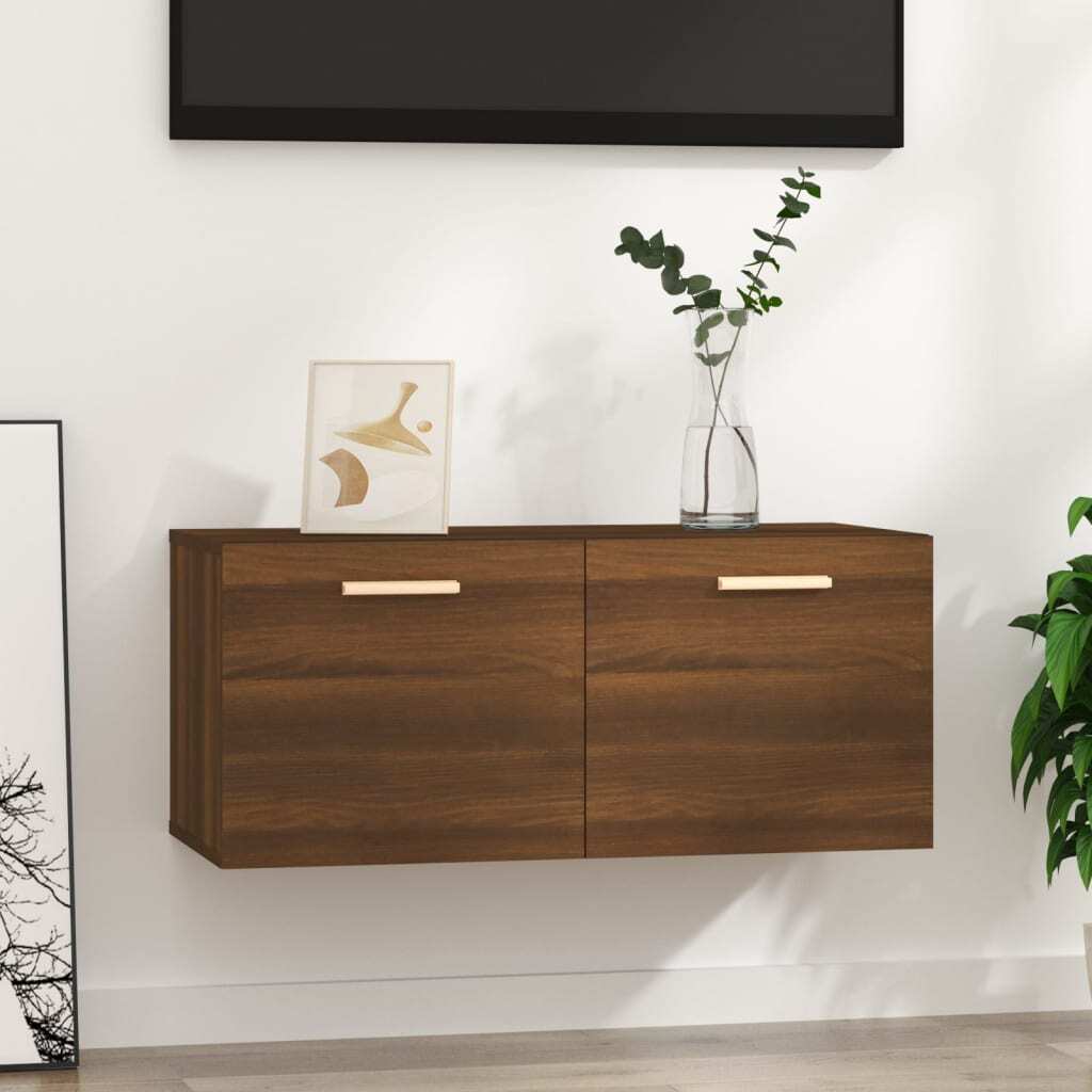 Wall Cabinet Brown Oak 80x35x36.5 cm Engineered Wood