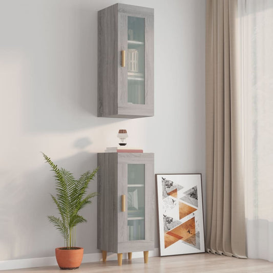 Hanging Wall Cabinet Grey Sonoma 34.5x34x90 cm