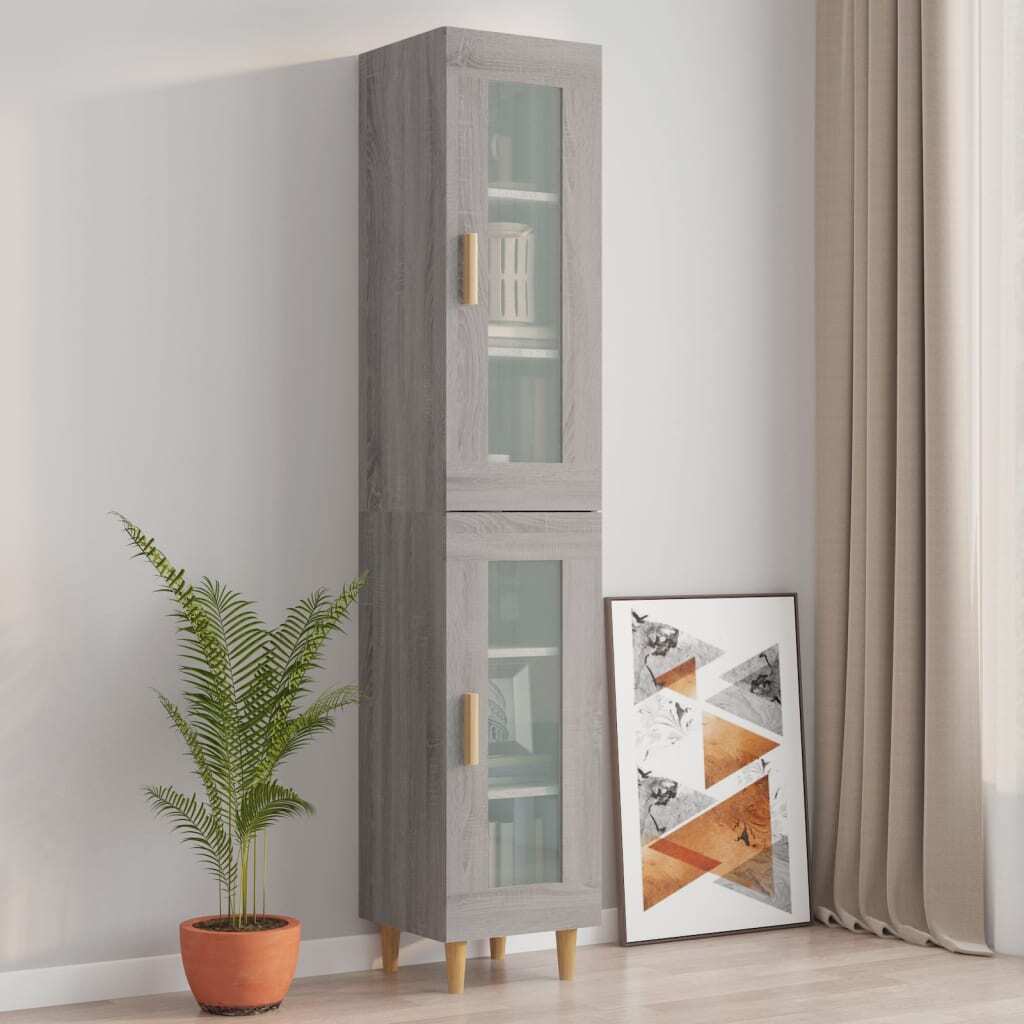 Hanging Wall Cabinet Grey Sonoma 34.5x34x90 cm