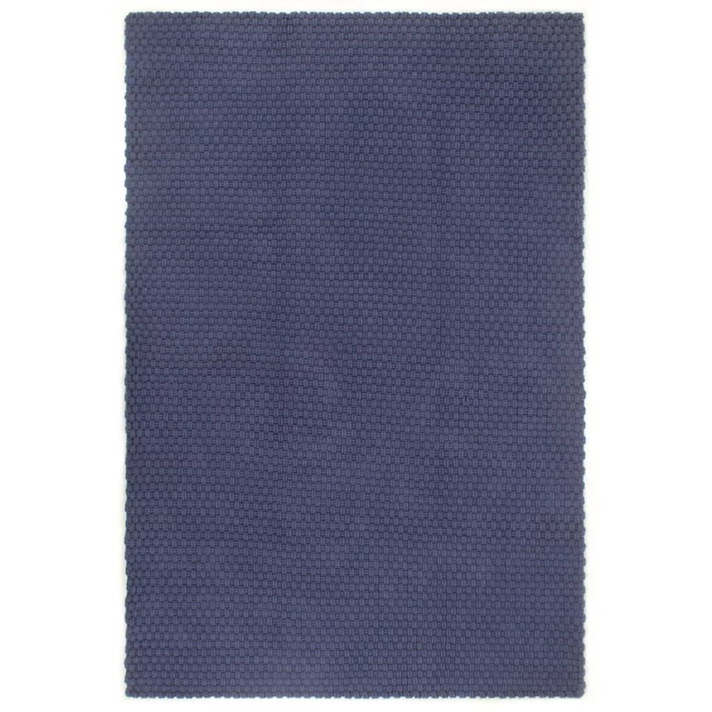 Rug Rectangular Navy Blue 80x160 cm Cotton