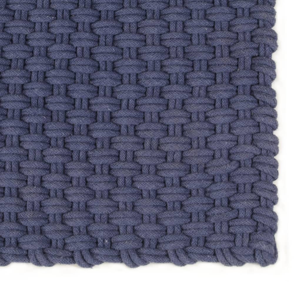 Rug Rectangular Navy Blue 80x160 cm Cotton