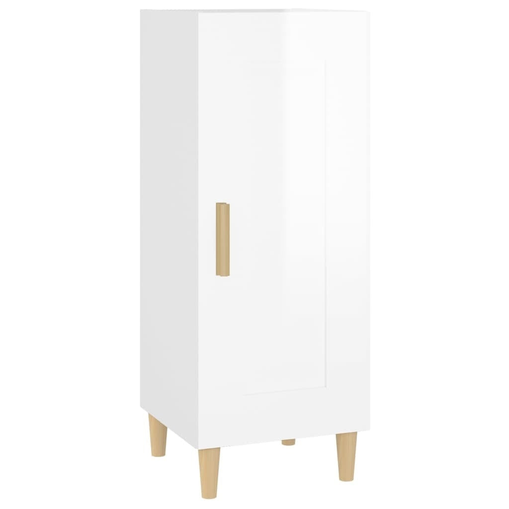 Sideboard High Gloss White 34.5x34x90 cm Engineered Wood