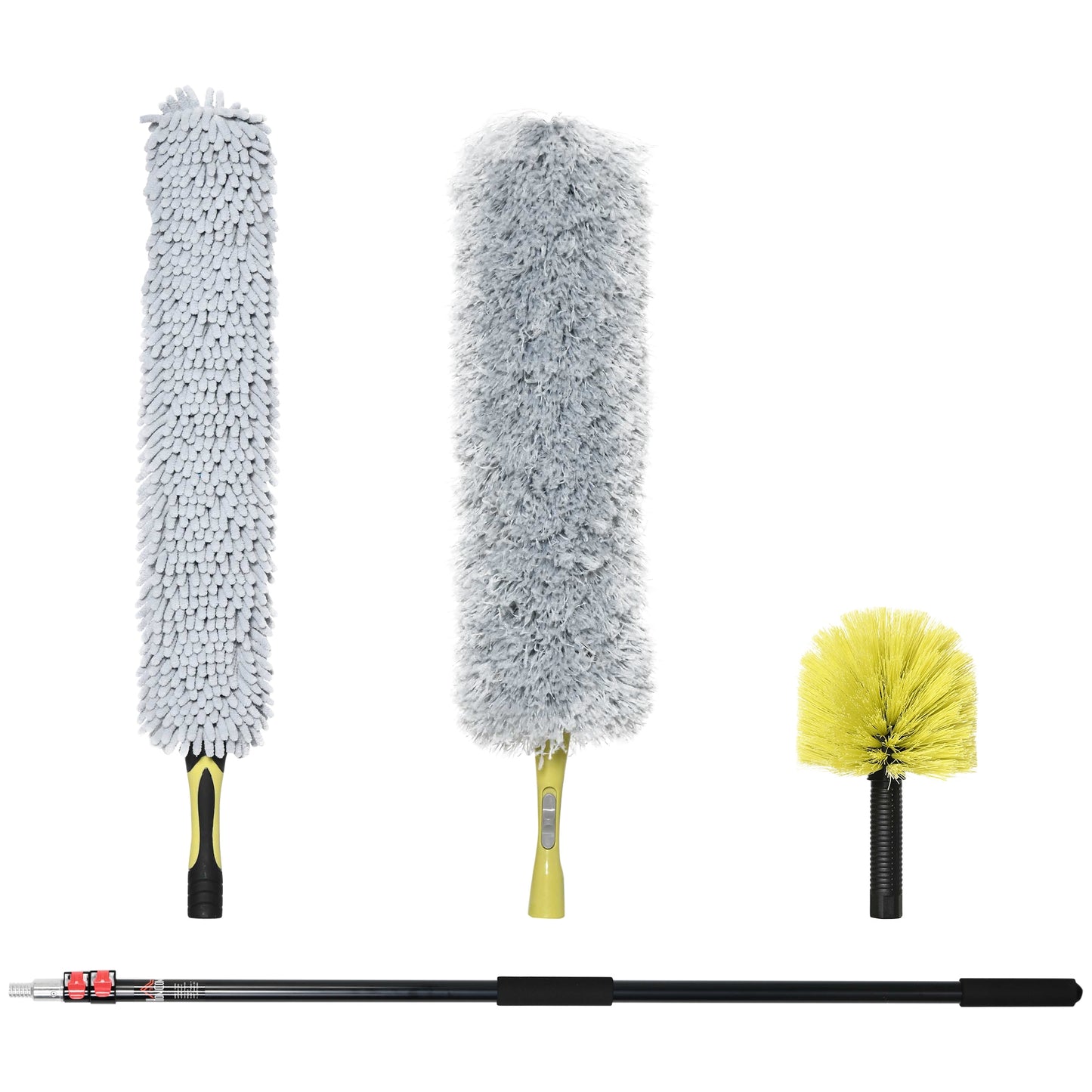 Extendable Feather Duster Cleaning Kit W/ Telescopic Pole 3.5m/11.5ft