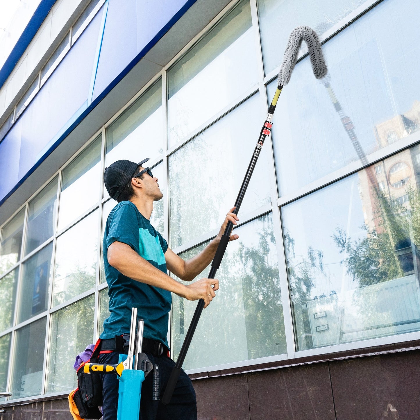 Extendable Feather Duster Cleaning Kit W/ Telescopic Pole 3.5m/11.5ft