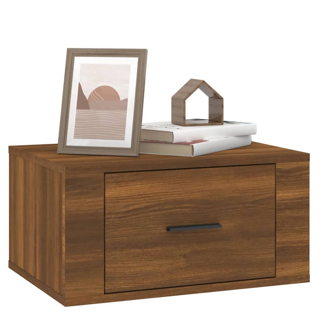 Wall-mounted Bedside Cabinet Brown Oak 50x36x25 cm