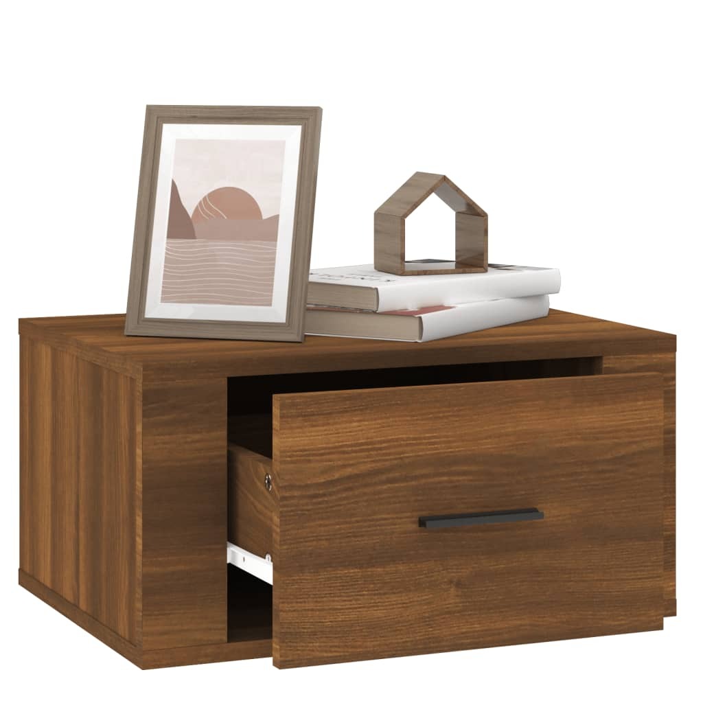 Wall-mounted Bedside Cabinet Brown Oak 50x36x25 cm