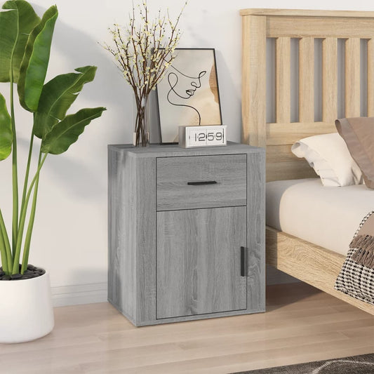 Bedside Cabinet Grey Sonoma 50x36x60 cm Engineered Wood