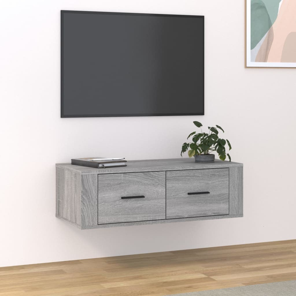 Hanging TV Cabinet Grey Sonoma 80x36x25 cm Engineered Wood