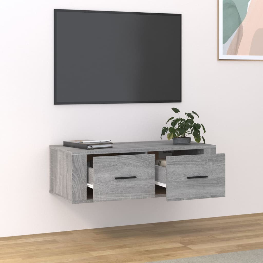 Hanging TV Cabinet Grey Sonoma 80x36x25 cm Engineered Wood